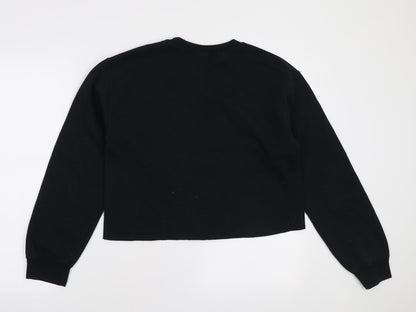 Topshop Womens Black Cotton Pullover Sweatshirt Size S Pullover - Merci Mon Cheri