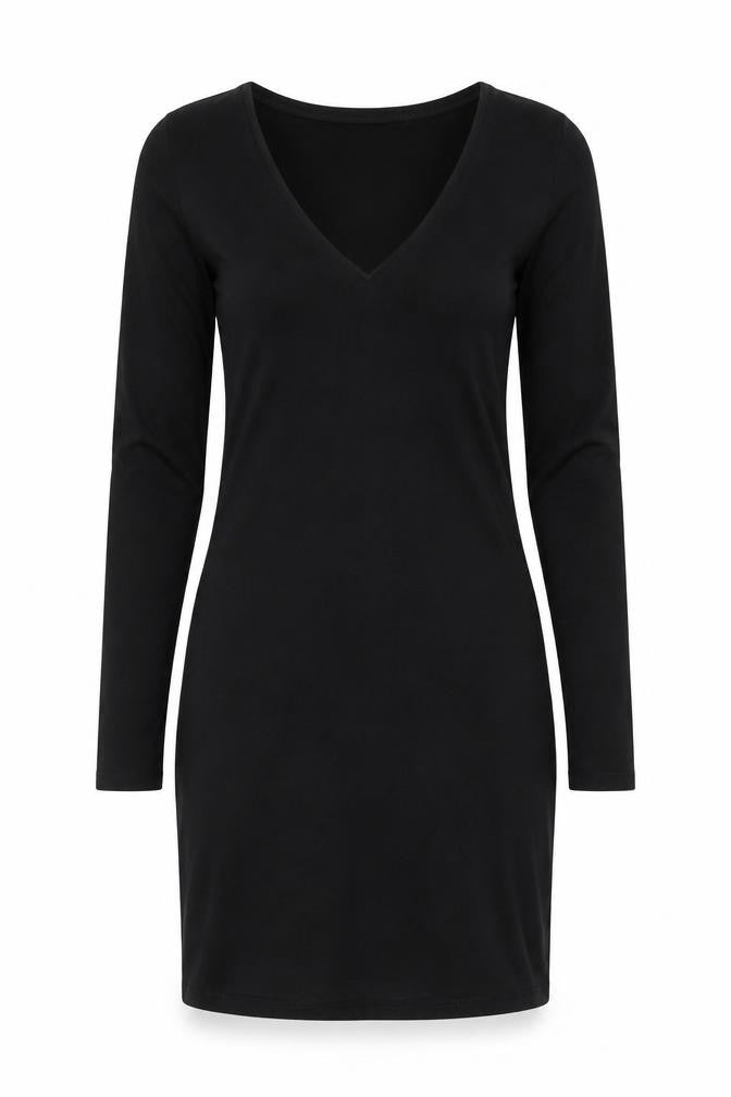 H&M Womens Black Polyester Bodycon Size 6 V-Neck Pullover