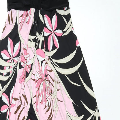 City Goddess Womens Black Floral Polyester Trapeze & Swing Size S Sweetheart Pullover