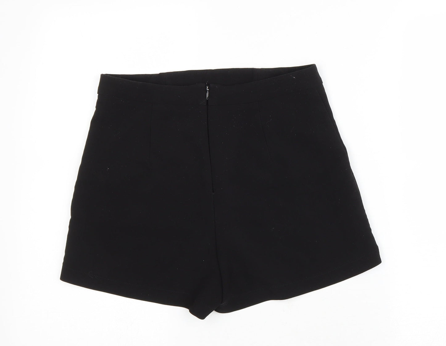 Lost Society Womens Black Polyester Hot Pants Shorts Size 10 L3 in Regular Zip