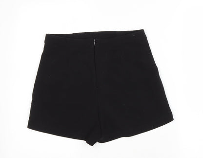Lost Society Womens Black Polyester Hot Pants Shorts Size 10 L3 in Regular Zip