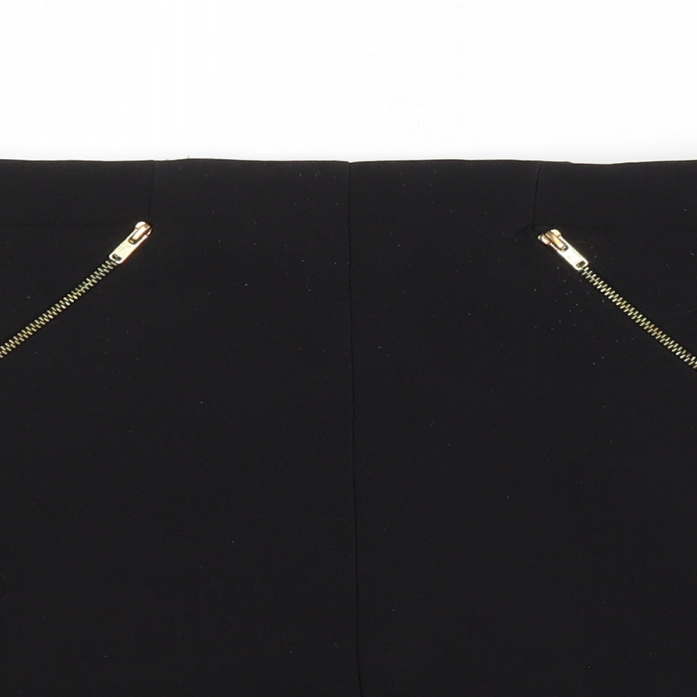 Lost Society Womens Black Polyester Hot Pants Shorts Size 10 L3 in Regular Zip