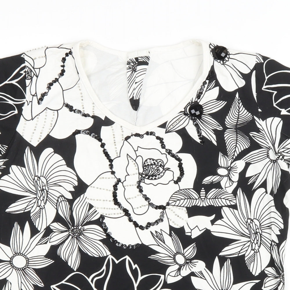 Womens UK Size S Preworn Black Basic T-Shirt