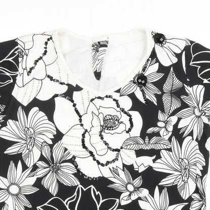 Womens UK Size S Preworn Black Basic T-Shirt