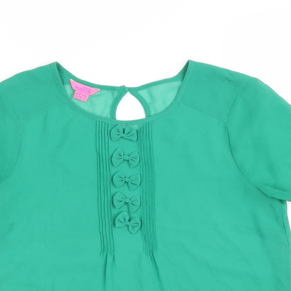 Womens UK Size 8 Monsoon Green Basic T-Shirt