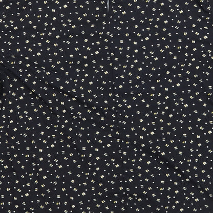 SheIn Womens Black Geometric Polyester Basic Blouse Size XS Round Neck