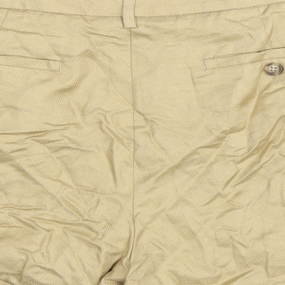 Marks and Spencer Womens Brown Lyocell Chino Shorts Size 14 L4 in Regular Zip