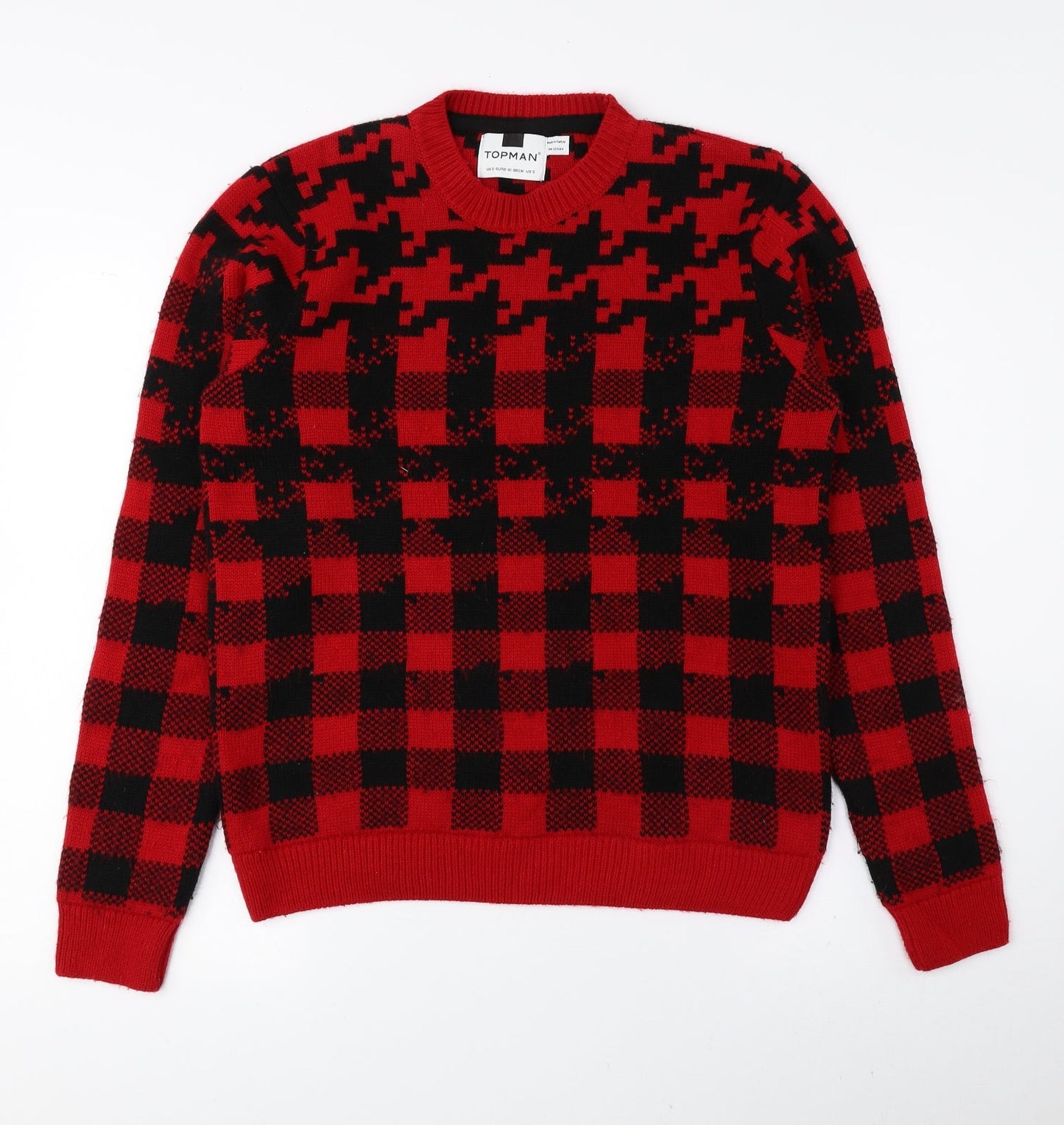 Womens UK Size S Topman Red Pullover Jumper