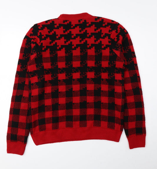 Womens UK Size S Topman Red Pullover Jumper