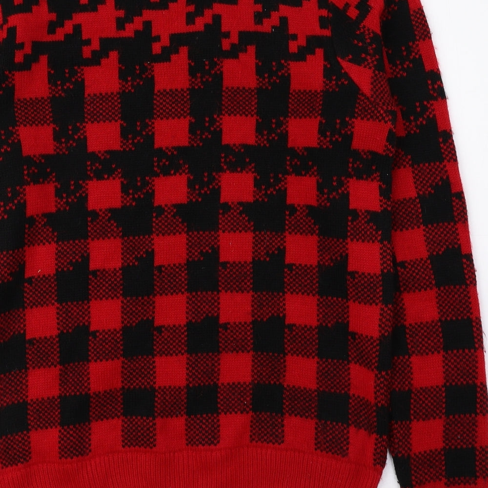 Womens UK Size S Topman Red Pullover Jumper