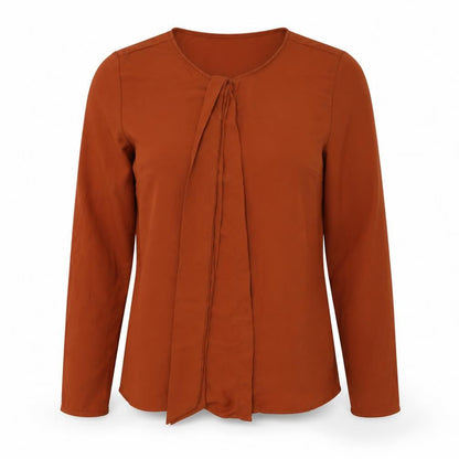Womens UK Size 8 Papaya Brown Basic Blouse