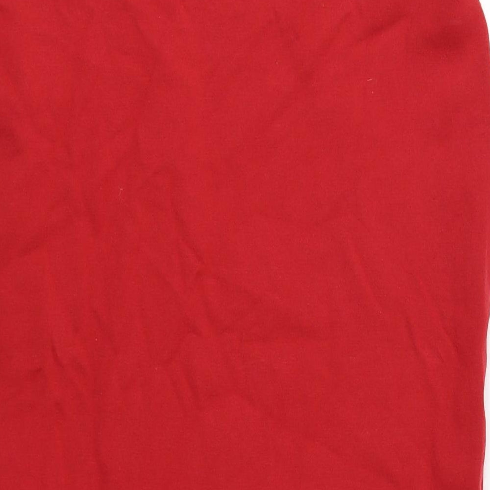 Marks and Spencer Womens Red Viscose Bandage Skirt Size 10