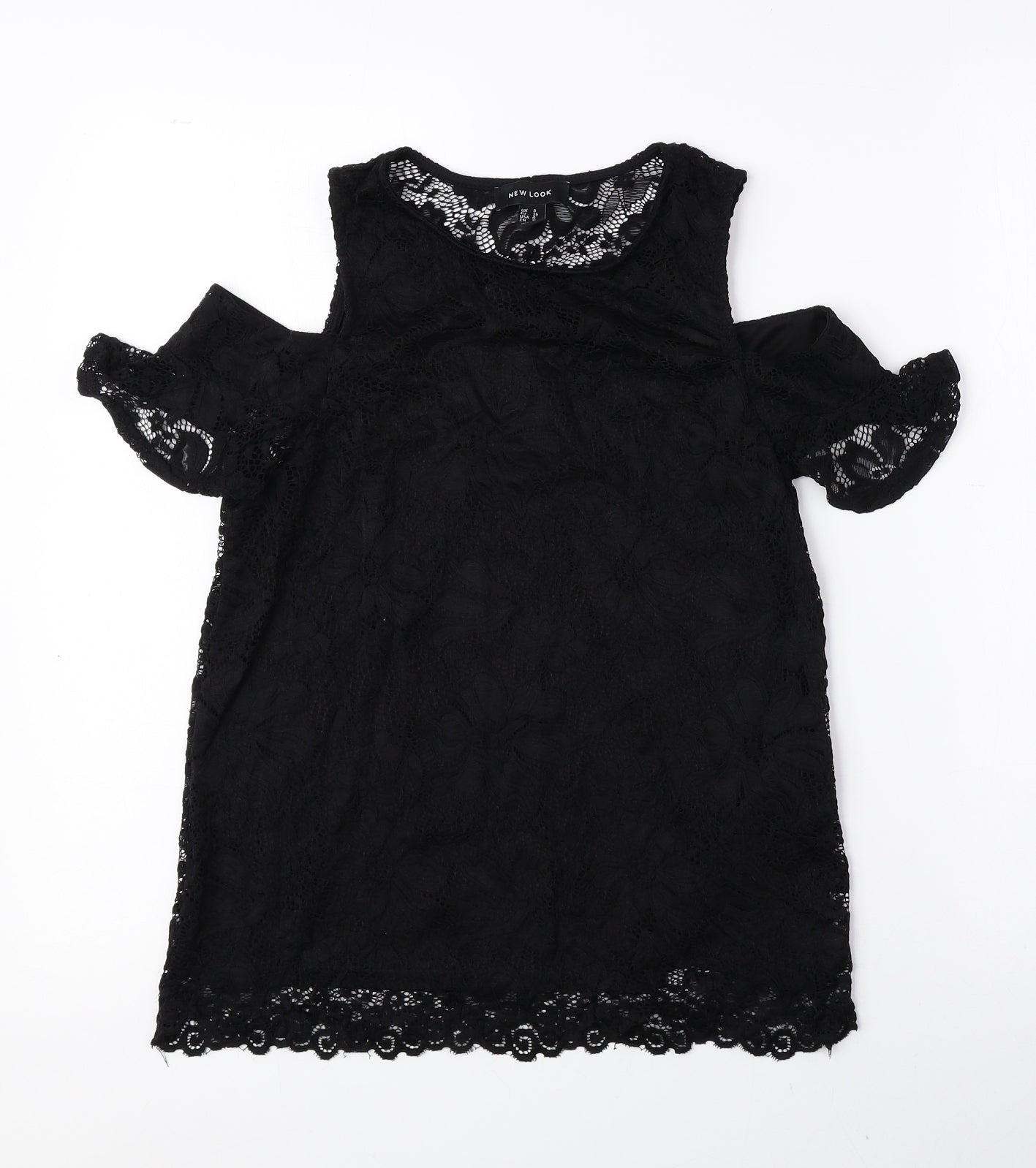 Womens UK Size 8 New Look Black Basic Blouse
