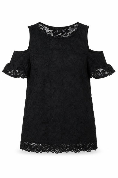 Womens UK Size 8 New Look Black Basic Blouse