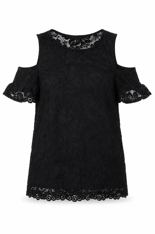 Womens UK Size 8 New Look Black Basic Blouse