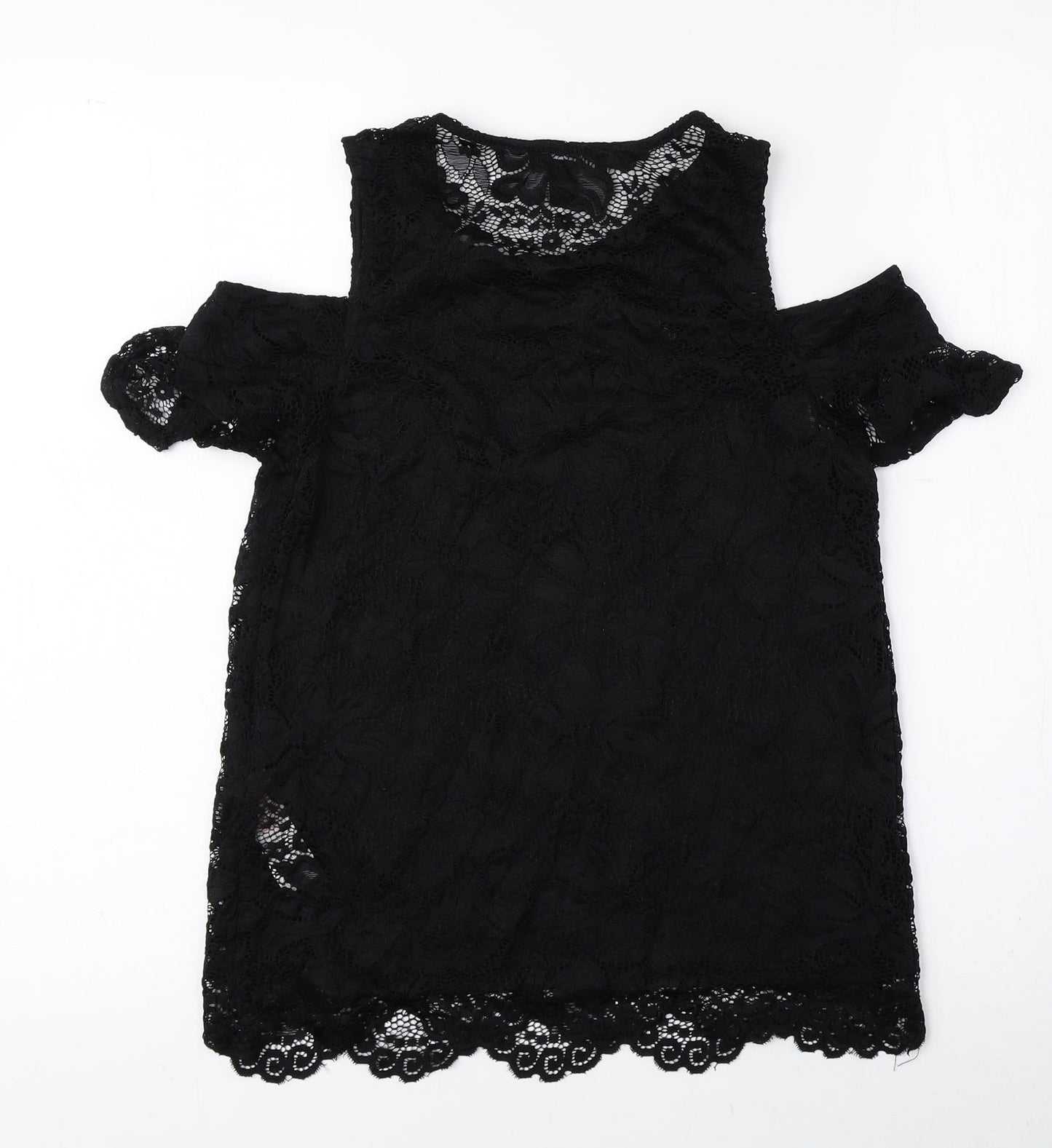 Womens UK Size 8 New Look Black Basic Blouse