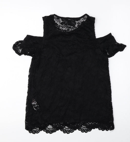 Womens UK Size 8 New Look Black Basic Blouse