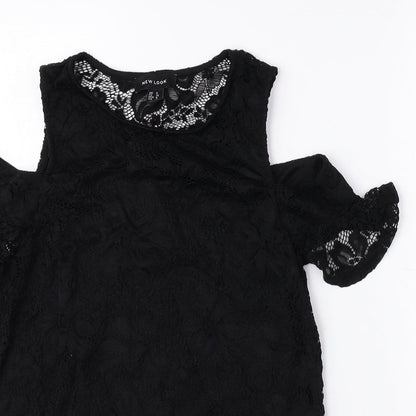 Womens UK Size 8 New Look Black Basic Blouse