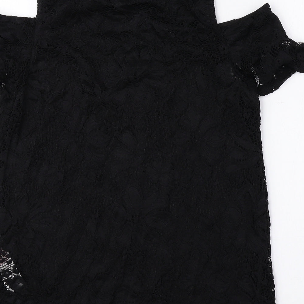 Womens UK Size 8 New Look Black Basic Blouse