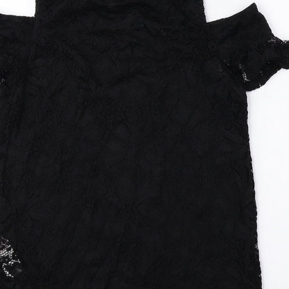 Womens UK Size 8 New Look Black Basic Blouse