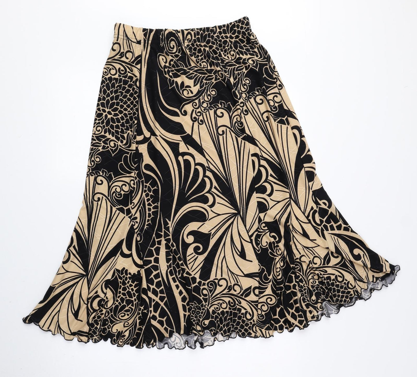 BASSINI Womens Black Geometric Polyester Trumpet Skirt Size S