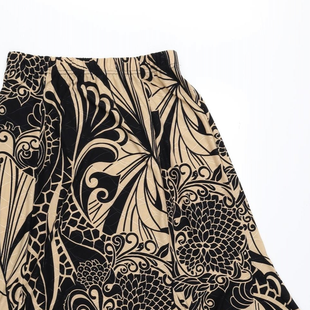 BASSINI Womens Black Geometric Polyester Trumpet Skirt Size S