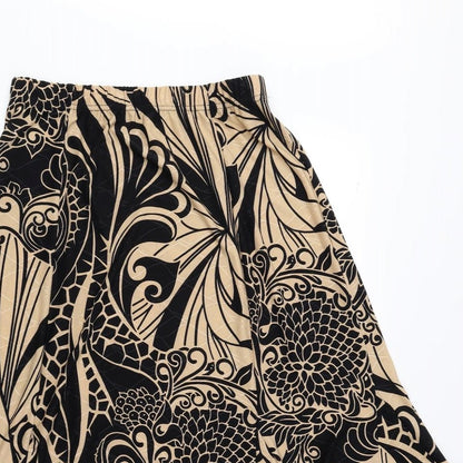 BASSINI Womens Black Geometric Polyester Trumpet Skirt Size S