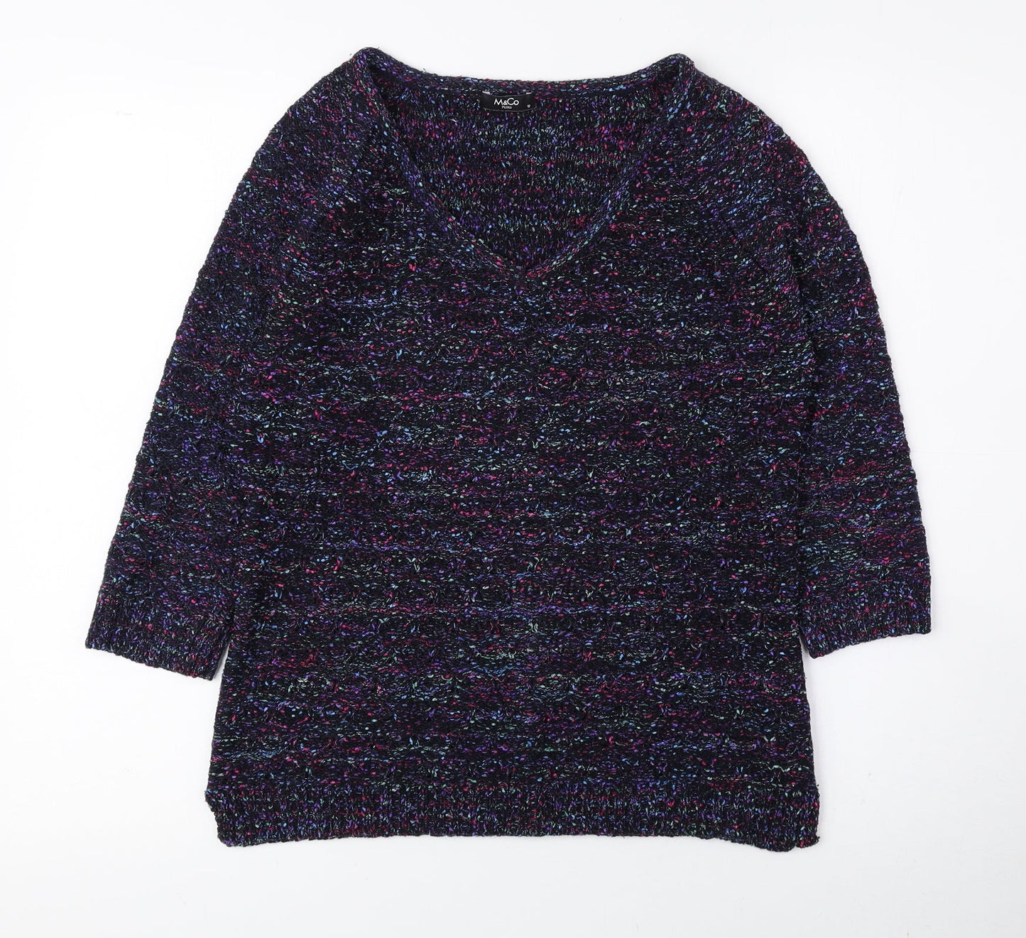 Womens UK Size 12 M&Co Multicoloured Pullover Jumper