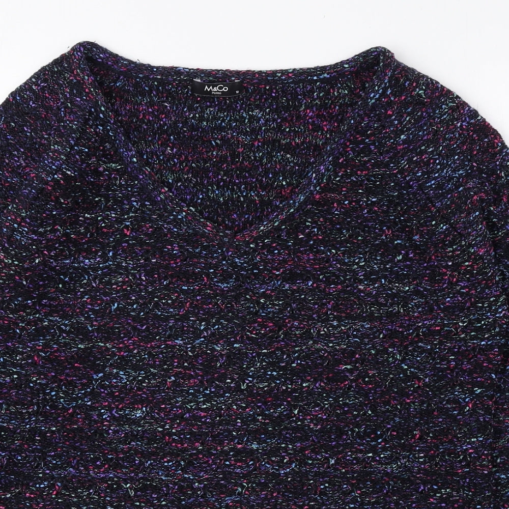Womens UK Size 12 M&Co Multicoloured Pullover Jumper