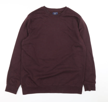 F&F Mens Brown Cotton Pullover Sweatshirt Size L