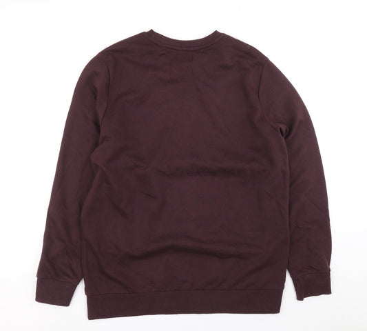 F&F Mens Brown Cotton Pullover Sweatshirt Size L