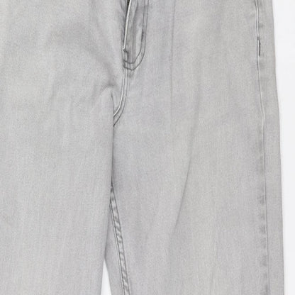Cotton Traders Womens Grey Cotton Straight Jeans Size 34 L28 in Regular Zip