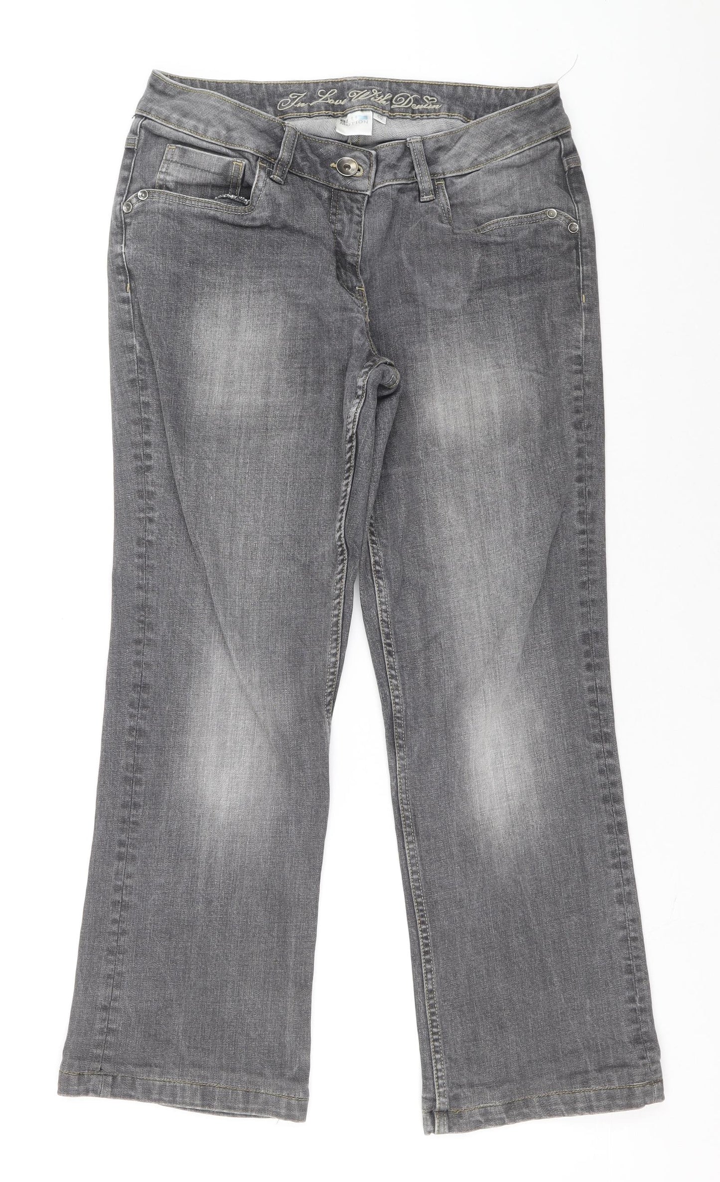 Womens UK Size 40 Blue motion Relaxed Fit Bootcut Grey Jeans