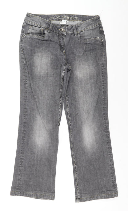 Womens UK Size 40 Blue motion Relaxed Fit Bootcut Grey Jeans