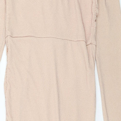 Miss Selfridge Womens Pink Polka Dot Polycarbamide Pencil Dress Size 12 V-Neck Pullover