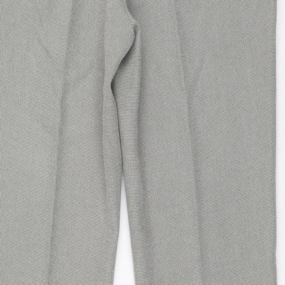 Dorothy Perkins Womens Grey Check Polyester Carrot Trousers Size 12 L26 in Regular Button