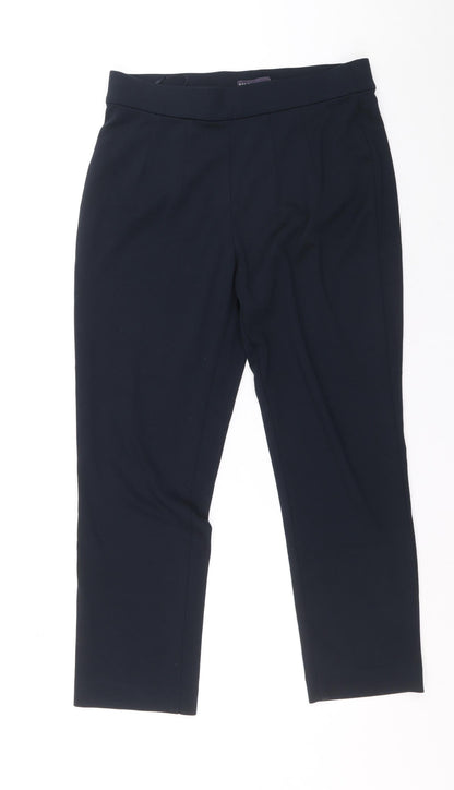 Womens UK Size 12 Marks and Spencer Regular Fit Carrot Blue Trousers