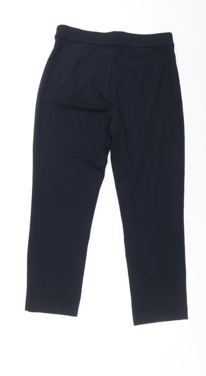 Womens UK Size 12 Marks and Spencer Regular Fit Carrot Blue Trousers