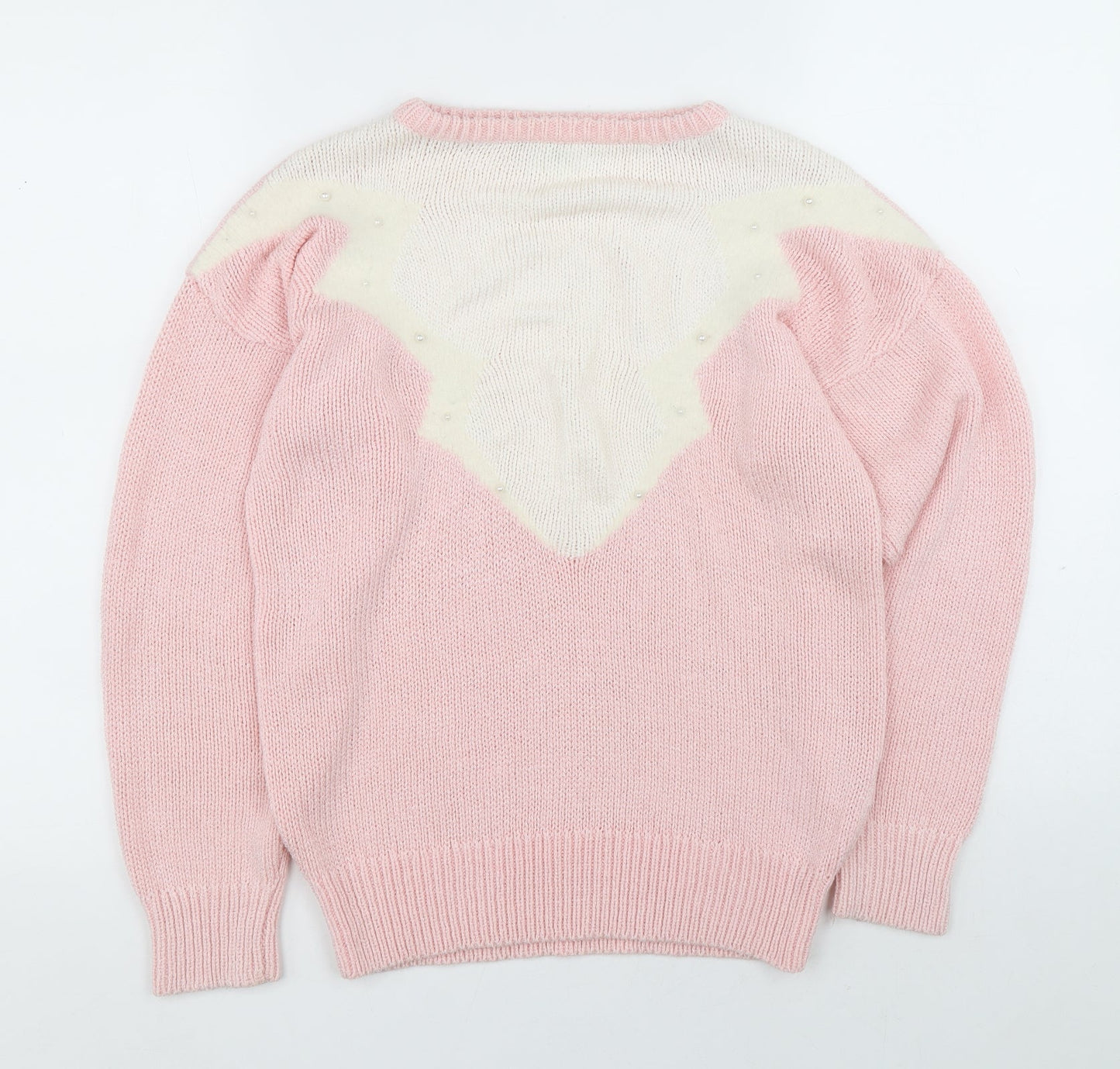 Womens UK Size S Planet Pink Pullover Jumper