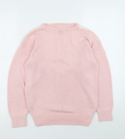 Womens UK Size S Planet Pink Pullover Jumper