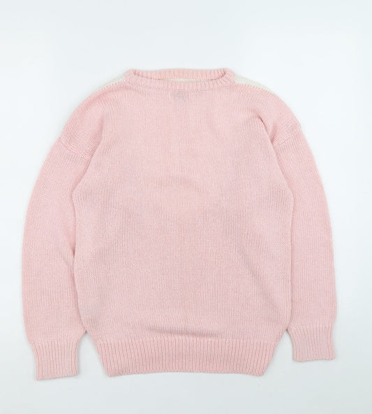 Womens UK Size S Planet Pink Pullover Jumper