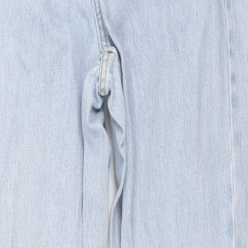 Topshop Womens Blue 100% Cotton Mom Jeans Size M L32 in Regular Zip