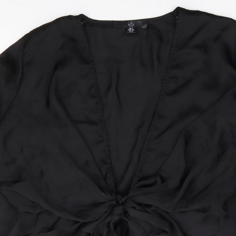 Womens UK Size 8 Missguided Black Basic Blouse