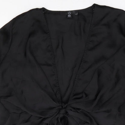 Womens UK Size 8 Missguided Black Basic Blouse