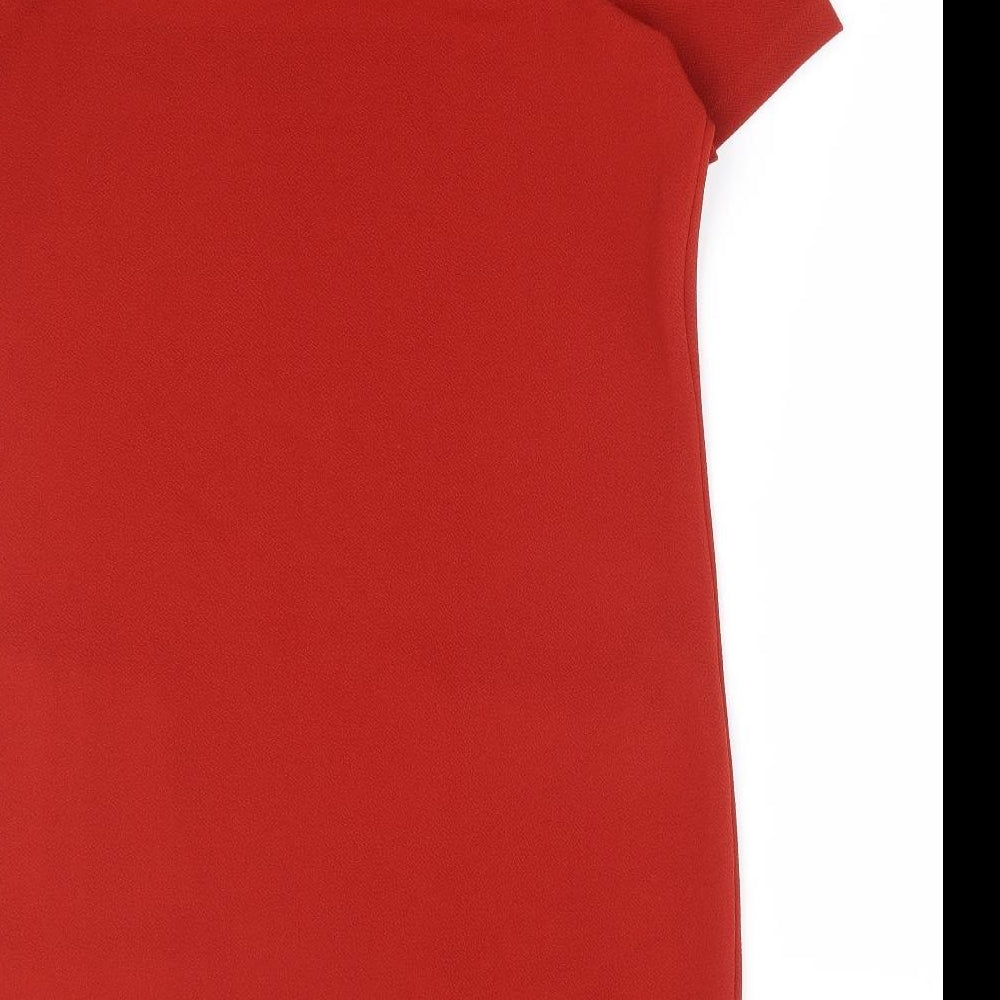 Peacocks Womens Orange Polyester A-Line Size 12 Round Neck Pullover