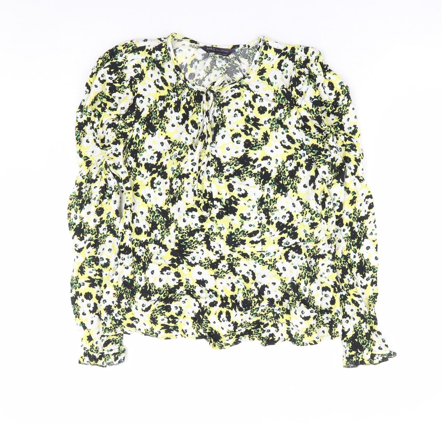 Womens UK Size 10 Marks and Spencer Yellow Basic Blouse