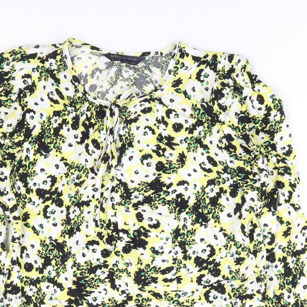 Womens UK Size 10 Marks and Spencer Yellow Basic Blouse