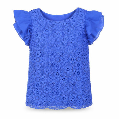 Oasis Womens Blue Polyester Basic T-Shirt Size M Round Neck