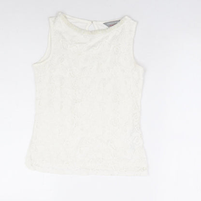 Womens UK Size 6 Dorothy Perkins White Basic Tank