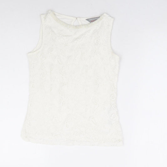 Womens UK Size 6 Dorothy Perkins White Basic Tank